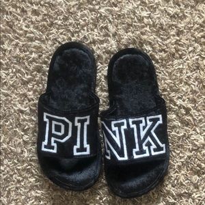 PINK velvet slippers/slides